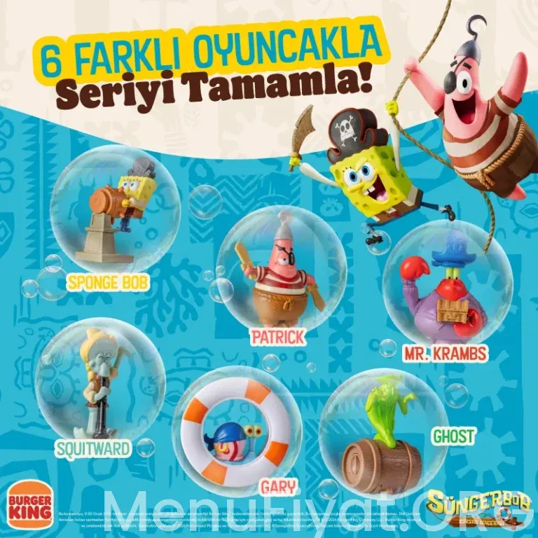 2026 Burger King Sünger Bob Menü Fiyatı: Patrick Burger ve Oyuncak Fiyatları