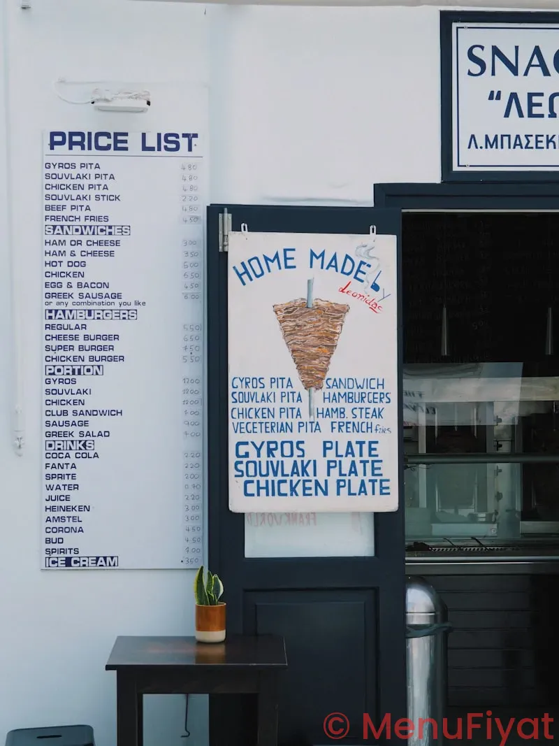 İn and out prices menu İn and out prices menu