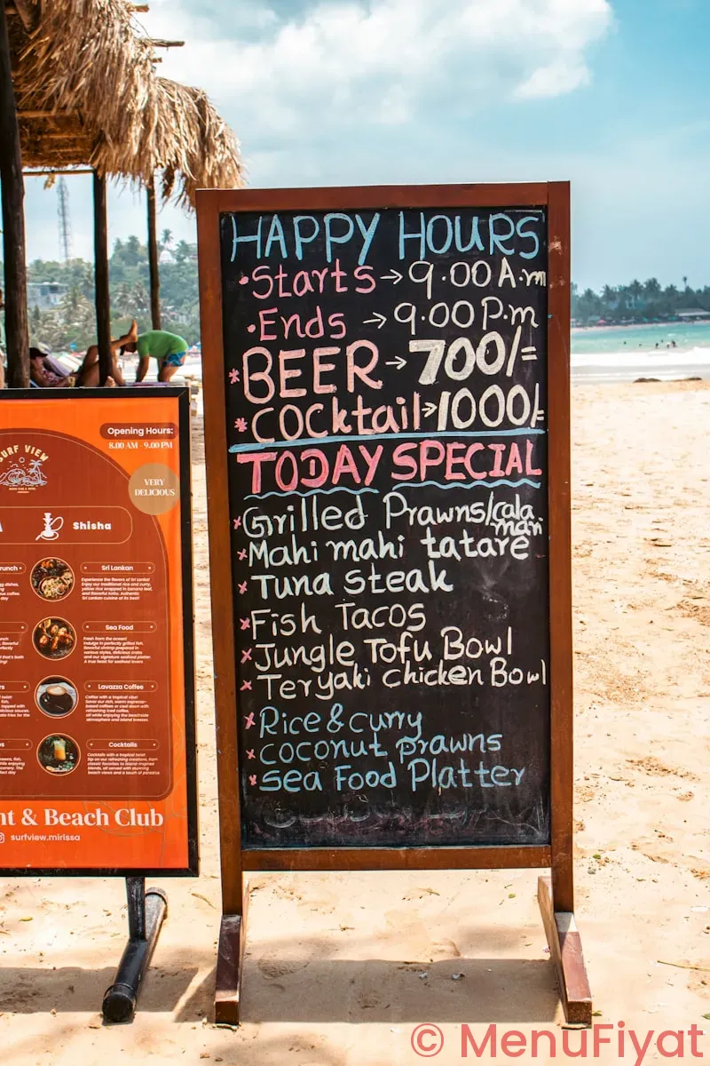 Oceanaire menu and prices