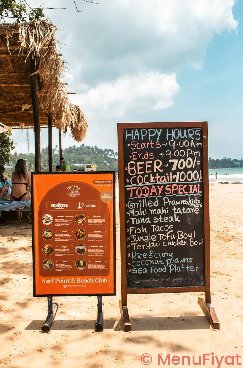 Shoreline menus Shoreline menus