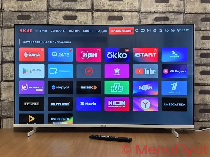 Tv menu screen